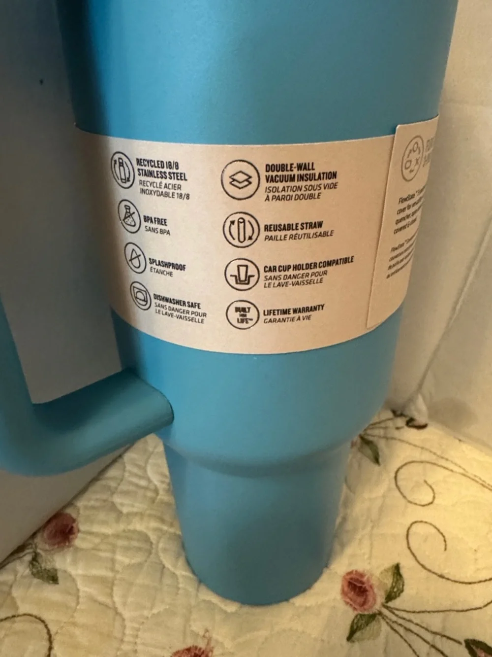 Stanley Quencher H2.0 Tumbler - Light Blue with White Lid - Picture 3 of 5